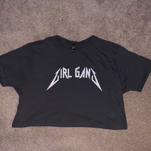 Girl gang black crop top